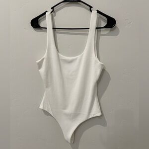 Privacy Please Bodysuit - Ribbed Tank Scoop Neck Low Back Bodysuit, Lined, sz M